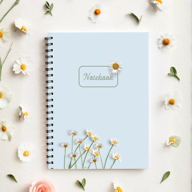 Personalized Blue Daisy Notebook Anteckningsbok (Skapare uppladdad)