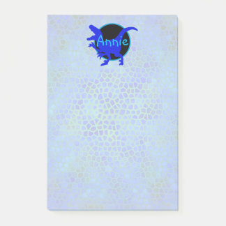 Personalized Blue Dinosaur  Post-it Block