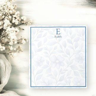 Personalized Blue Floral Notepad Anteckningsblock
