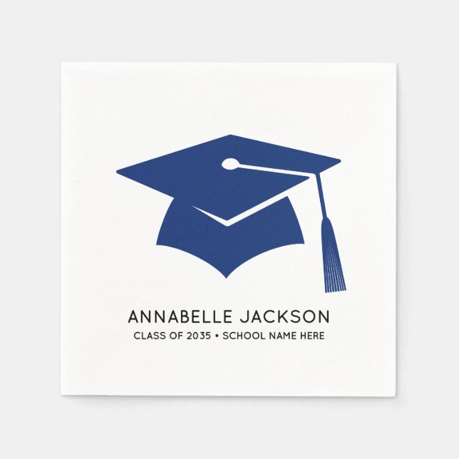 Personalized Blue Graduation Pappersservett (Framsidan)