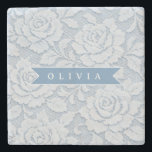 Personalized Blue Lace Floral Elegant Romantic Stenunderlägg<br><div class="desc">A serene, sophisticated, and classic style is produced by delicate lace accents and soft blue tones. For those who enjoy delicate beauty, romantic patterns, and significant personalized pieces that feel distinctive and one-of-a-kind, this Personalized Blue Lace Floral Collection was created. The elaborate floral lace in the design was influenced by...</div>