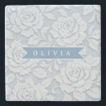 Personalized Blue Lace Floral Elegant Romantic Stenunderlägg<br><div class="desc">A serene, sophisticated, and classic style is produced by delicate lace accents and soft blue tones. For those who enjoy delicate beauty, romantic patterns, and significant personalized pieces that feel distinctive and one-of-a-kind, this Personalized Blue Lace Floral Collection was created. The elaborate floral lace in the design was influenced by...</div>