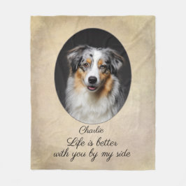 Personalized Blue Merle Aussie by My Side Fleecefilt