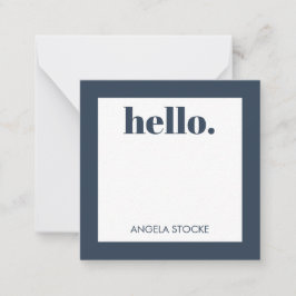 Personalized Blue Retro Flower Anteckningskort