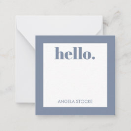 Personalized Blue Retro Flower Anteckningskort