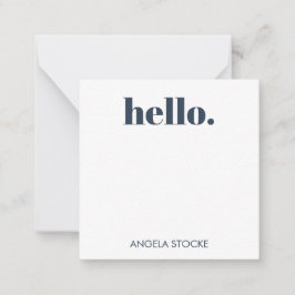 Personalized Blue Retro Flower Anteckningskort