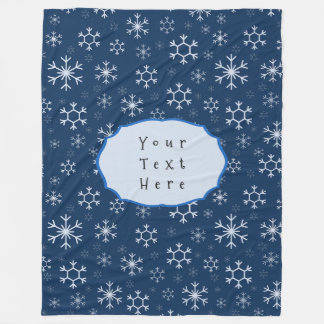 Personalized Blue Snowflake Winter Fleecefilt