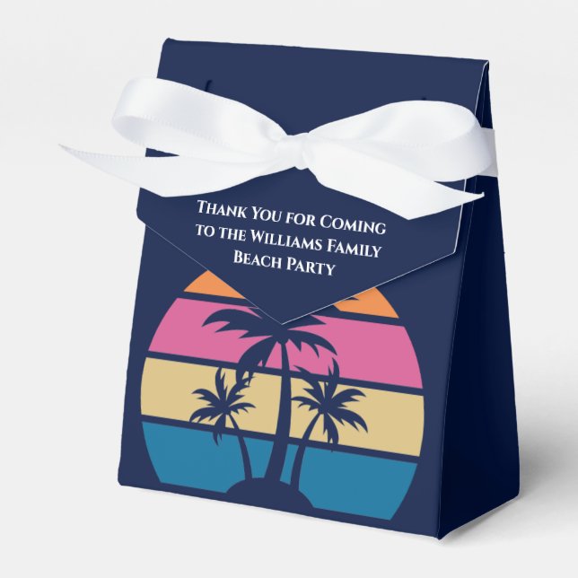 Personalized Blue Tropical Beach Party Presentaskar (Framsidan Sidan)