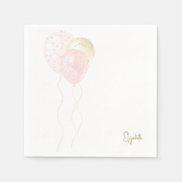Personalized Blush Gold Balloons Baby Shower  Pappersservett
