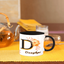 Personalized Boho Floral Mug - Custom Name & Initi Mugg