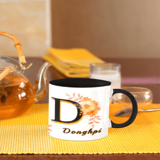 Personalized Boho Floral Mug - Custom Name & Initi Mugg