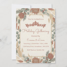 Personalized Boho Minimalist Christmas Party Inbjudningar