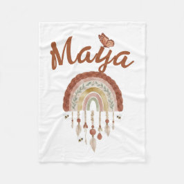Personalized Boho Rainbow Baby Blanket Custom Name Fleecefilt