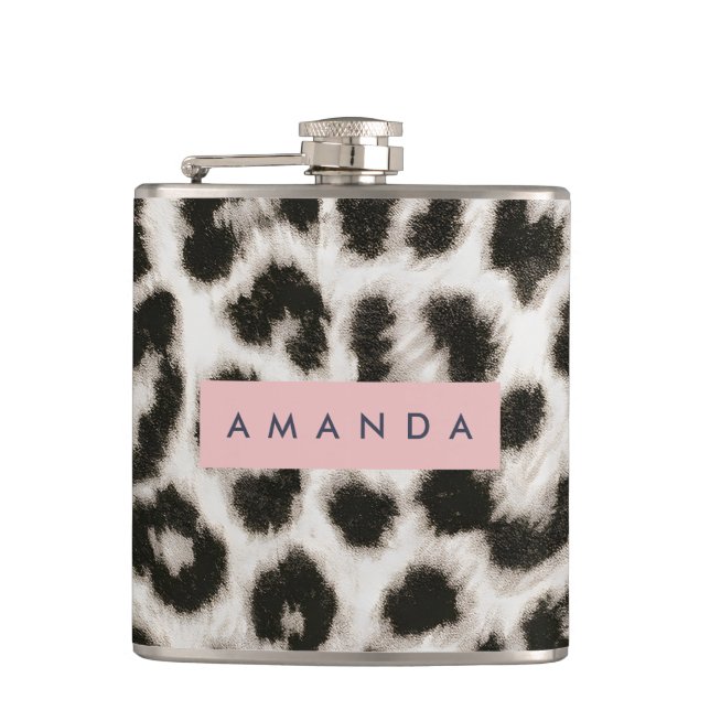 Personalized Bold Black & White Leopard Print  Fickplunta (Framsidan)