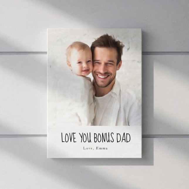 Personalized Bonus Dad Photo | Custom Gift Canvastryck (Skapare uppladdad)