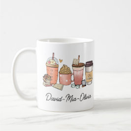 Personalized Book & Coffee Day Mug – Custom Name Kaffemugg