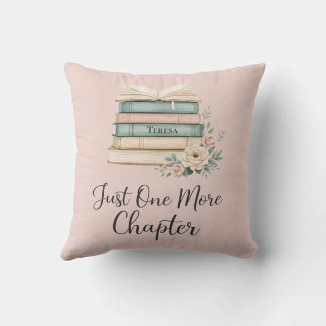 Personalized Book Lover “Just One More Chapter Kudde (Baksida)
