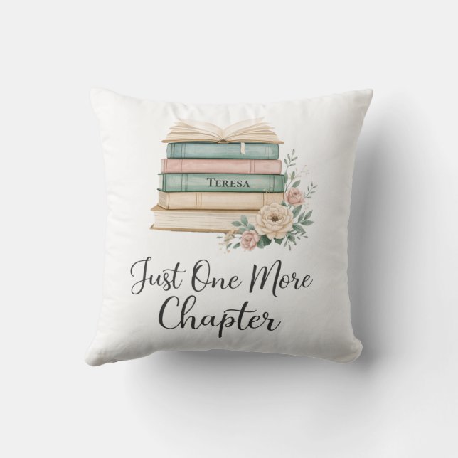 Personalized Book Lover “Just One More Chapter Kudde (Baksida)