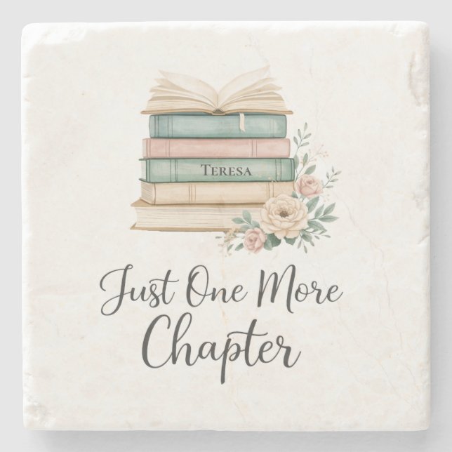 Personalized Book Lover “Just One More Chapter Stenunderlägg (Framsidan)