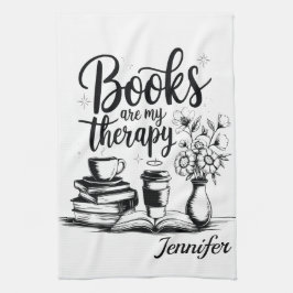 Personalized Books Are My Therapy Bookworms Kökshandduk