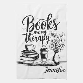 Personalized Books Are My Therapy Bookworms Kökshandduk