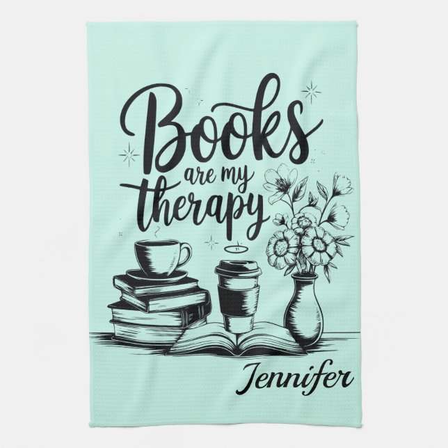 Personalized Books Are My Therapy Bookworms Kökshandduk (Vertikal)