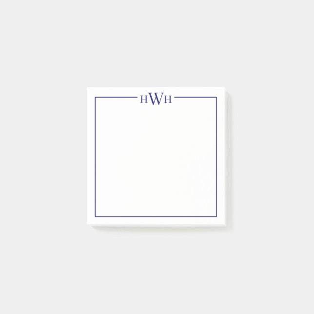 Personalized Border Monogram Stationery Post-it Block (Framsida)