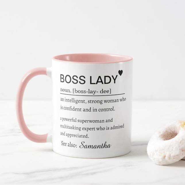 Personalized Boss Lady Definition Mugg (Med munk)