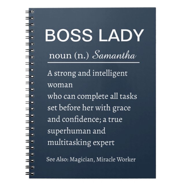 Personalized Boss Lady Definition Notebook Funny Anteckningsbok (Framsidan)