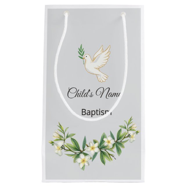 Personalized Botanical Baptism Gift Bag (Framsidan)