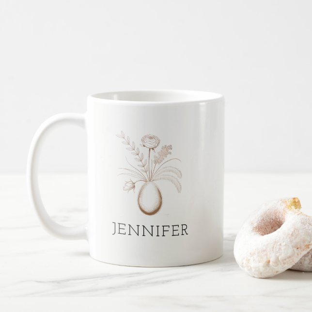 Personalized Botanical Easter Mug Elegant Gift Kaffemugg (Med munk)