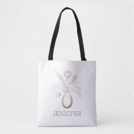 Personalized Botanical Easter Tote Bag Tygkasse