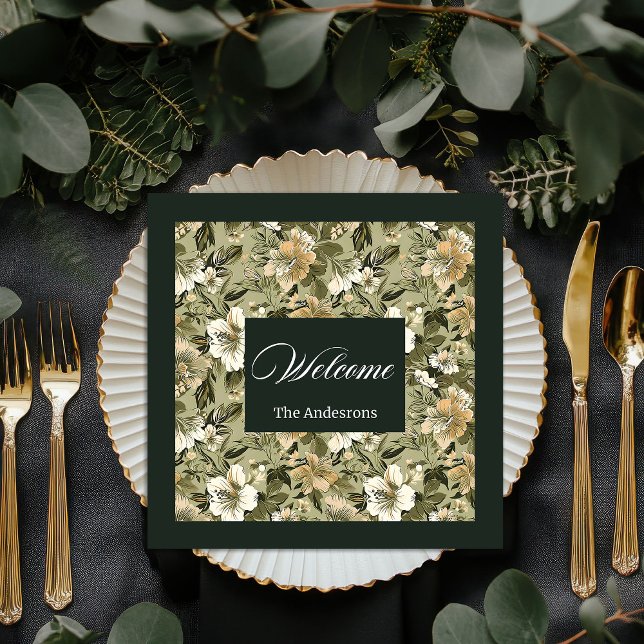 Personalized Botanical Napkins Lux Gold Accent Pappersservett (Personalized Botanical Napkins Lux Gold Accent)