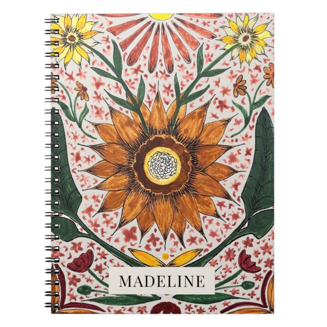 Personalized Botanical Notebook Anteckningsbok (Framsidan)