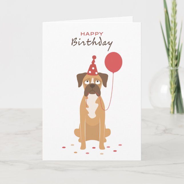 Personalized Boxer Birthday Card, boxer lover card Kort (Framsida)