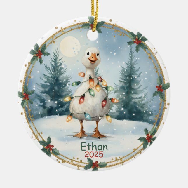 Personalized Boy Ornaments,Silly Goose Ornament  (Framsidan)