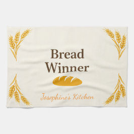 Personalized Bread Winner Trendy Elegant Tea Towel Kökshandduk