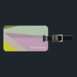 Personalized Bridal Party Favor Purple Green Name Bagagebricka<br><div class="desc">This luggage tag features a modern colorblock design in soft purple, green, and a pop of chartreuse yellow with personalized name text. The clean, playful layout makes it a stylish and practical accessory for travel. Perfect for bridesmaid gifts, bachelorette trips, or girls weekend getaways. A fun and useful keepsake for...</div>