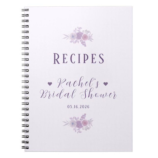 Personalized Bridal Shower Baked Goods Recipe Book Anteckningsbok (Framsidan)