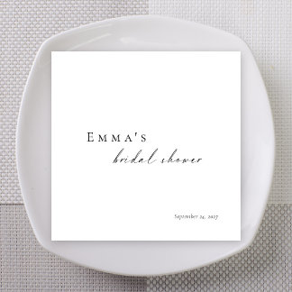 Personalized Bridal Shower Napkins | Minimalist Pappersservett