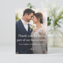 Personalized Bride & Groom Photo Thank You Card | Tack Kort