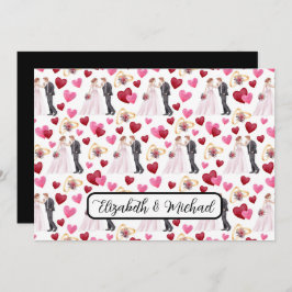 Personalized Bride & Groom Wedding Note Card Anteckningskort