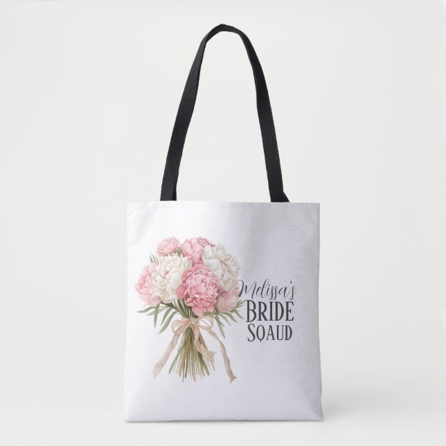 Personalized Bride Squad Tote Bag Tygkasse (Framsida)