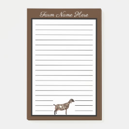 Personalized Brown and White Nubian Dairy Goat Post-it Block