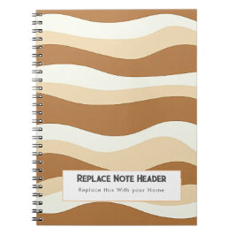 Personalized Brown Wave Patterned  Anteckningsbok