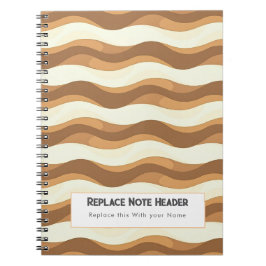 Personalized Brown Wave Patterned  Anteckningsbok