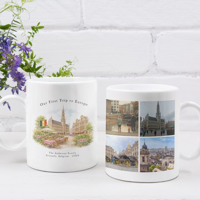 Personalized Brussels Belgium Travel Photo Mug Kaffemugg (Skapare uppladdad)