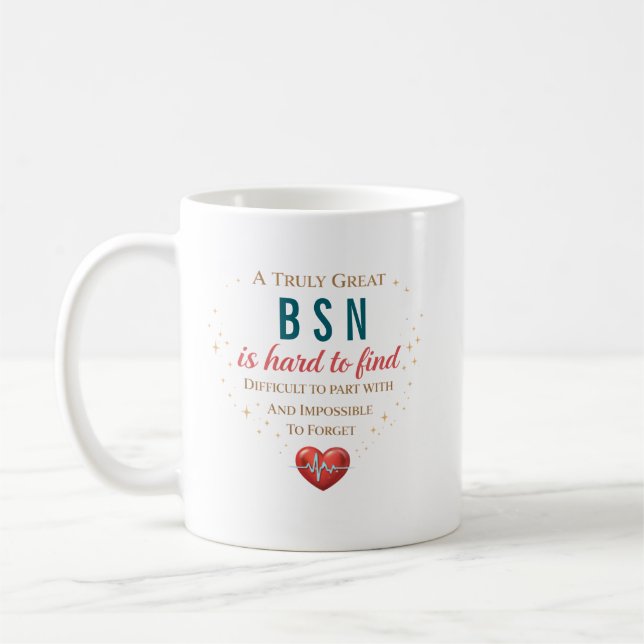 Personalized BSN Nurse Appreciation Quote Kaffemugg (Vänster)