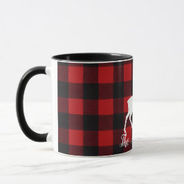 Personalized Buffalo Plaid Deer Family Name Mug Gi Mugg
