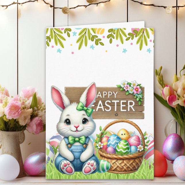 Personalized Bunny-Themed Easter Card  Kort (Skapare uppladdad)